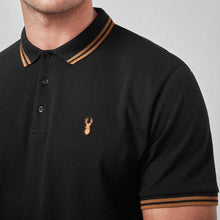 Load image into Gallery viewer, Black/Gold Tipped Regular Fit Poloshirt - Allsport
