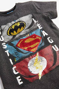 JUSTICE LEAGUE SEQUIN  T-SHIRT (3YRS-12YRS) - Allsport