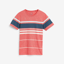 Load image into Gallery viewer, Coral Pink Stripe Regular Fit T-Shirt - Allsport
