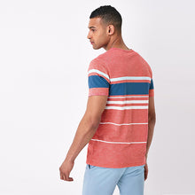 Load image into Gallery viewer, Coral Pink Stripe Regular Fit T-Shirt - Allsport
