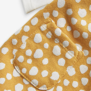 Yellow Ochre Spot Baby Dungaree And Bodysuit Set (0mths-18mths)