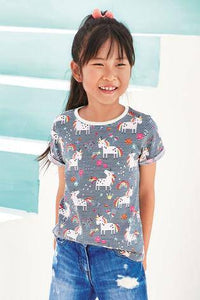 Pure Organic Cotton Regular Fit Unicorn Print T-Shirt - Allsport