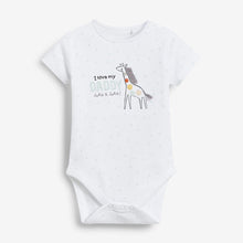 Load image into Gallery viewer, Daddy Girafe Short Sleeve Baby Bodysuit (0-12mths) - Allsport
