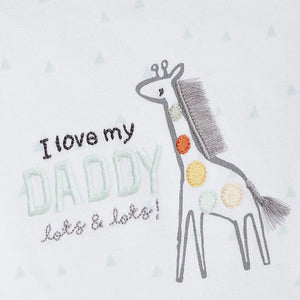 Daddy Girafe Short Sleeve Baby Bodysuit (0-12mths) - Allsport