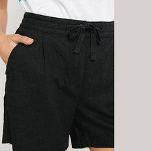Load image into Gallery viewer, Black Linen Blend Shorts - Allsport
