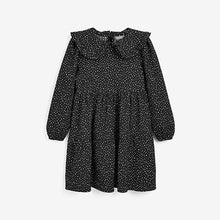 Load image into Gallery viewer, Monochrome Spot Collar Tiered Dress (3-12yrs) - Allsport
