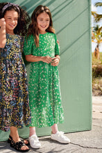 Load image into Gallery viewer, Green Printed Puff Sleeve Maxi Dress (3-12yrs) - Allsport
