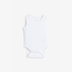 Pale Blue 4 Pack Cotton Elephant Vest Bodysuits (0mths-18mths) - Allsport