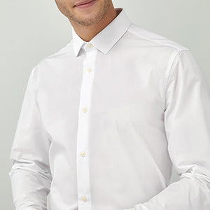 White Regular Fit Single Cuff Easy Care Shirt - Allsport