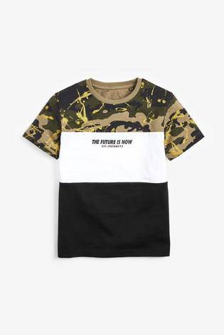 Camouflage Colourblock T-Shirt (3YRS-12YRS) - Allsport