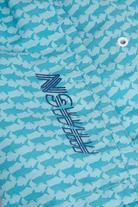 Blue Shark Print Swim Shorts - Allsport