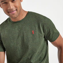 Load image into Gallery viewer, Green Khaki Marl Regular Fit  Stag Marl T-Shirt
