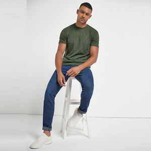 Green Khaki Marl Regular Fit  Stag Marl T-Shirt