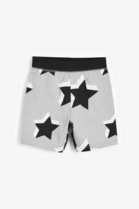 Monochrome 3 Pack Star Print Short Pyjamas - Allsport