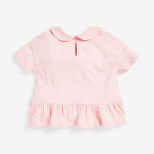 Load image into Gallery viewer, Pink Organic Cotton Collar Top (3mths-6yrs) - Allsport
