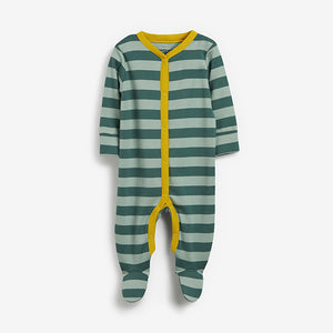 3 Pack Bright Stripes Baby Sleepsuits (0-12mths) - Allsport