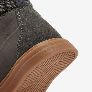 Grey Touch Fastening Boots (Older Boys) - Allsport