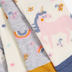 Multi 5 Pack Pretty Unicorn Socks - Allsport