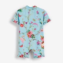 Load image into Gallery viewer, Floral Aqua Sunsafe Swim Suit (3mths-5yrs) - Allsport
