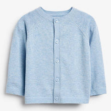 Load image into Gallery viewer, Blue Marl Lightweight Knitted Cardigan (0mths-18mths) - Allsport
