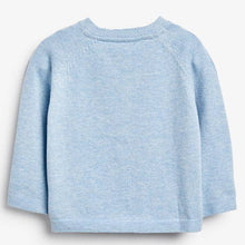 Load image into Gallery viewer, Blue Marl Lightweight Knitted Cardigan (0mths-18mths) - Allsport
