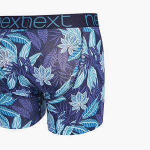 Mid Blue Floral Print A-Fronts Four Pack - Allsport