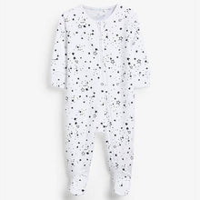 Load image into Gallery viewer, Navy 2 Pack Star Stripe Zip Sleepsuits (0mths-18mths) - Allsport
