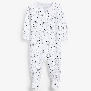 Navy 2 Pack Star Stripe Zip Sleepsuits (0mths-18mths) - Allsport