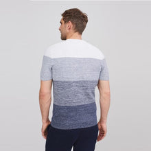 Load image into Gallery viewer, Blue/Ecru Ombre Premium Stripe T-Shirt - Allsport
