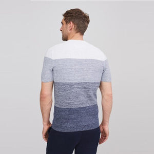 Blue/Ecru Ombre Premium Stripe T-Shirt - Allsport