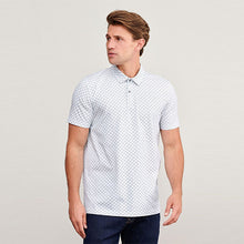 Load image into Gallery viewer, White Geo Print Polo Shirt
