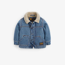 Load image into Gallery viewer, Denim Blue Borg Lined Jacket (3mths-5yrs) - Allsport
