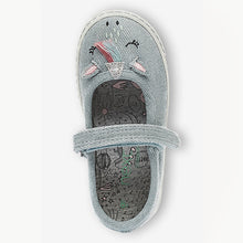 Load image into Gallery viewer, Denim Unicorn Canvas Mary Jane Pumps (Younger Girls) - Allsport
