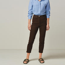 Load image into Gallery viewer, Chocolat Brown Cropped Slim Jeans - Allsport
