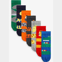 Load image into Gallery viewer, Bright 7 Pack Cotton Rich Animal Socks - Allsport
