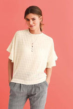 Load image into Gallery viewer, Ecru Frill Sleeve Top - Allsport
