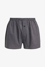 Load image into Gallery viewer, Black / Grey Pattern Woven Boxers Pure Cotton Four Pack - Allsport
