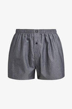 Load image into Gallery viewer, Black / Grey Pattern Woven Boxers Pure Cotton Four Pack - Allsport
