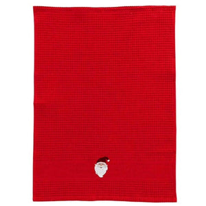 Torchon coton nid d'abeille Avent rouge (50x70)