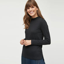 Load image into Gallery viewer, Black High Neck Long Sleeve Top
