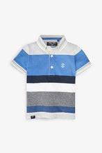 Load image into Gallery viewer, Blue Short Sleeve Stripe Polo - Allsport
