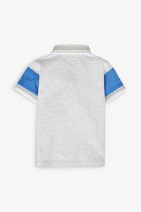 Blue Short Sleeve Stripe Polo - Allsport