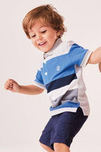 Load image into Gallery viewer, Blue Short Sleeve Stripe Polo - Allsport
