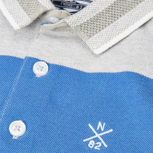 Blue Short Sleeve Stripe Polo (3mths-5yrs) - Allsport