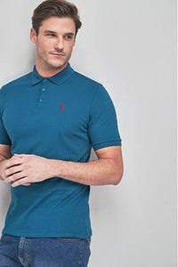 TEAL BLUE PIQUE POLO SHIRT - Allsport