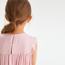 Load image into Gallery viewer, Pale Pink Ruffle Satin Dress (3-12yrs)
