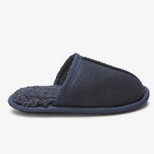 Load image into Gallery viewer, Navy Slip-On Mule Slippers (Older) - Allsport

