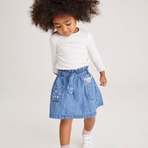 Denim Lightwash Tie Belt Character Skirt (3mths-7yrs) - Allsport