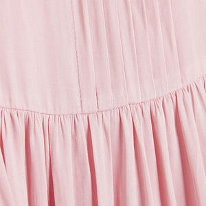 Pale Pink Ruffle Satin Dress (3-12yrs)