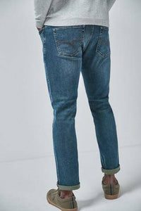 Green Wash Slim Fit Jeans With Stretch - Allsport